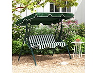 3-zits buitenschommel met luifel en gevoerd stalen frame - afbeelding 3 van  7