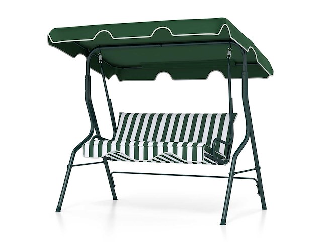 3-zits buitenschommel met luifel en gevoerd stalen frame - afbeelding 5 van  7