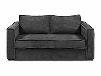 3-zits cab bank express in antracietgrijs ribfluwelen - bed met brede latten 140 cm - matras 22 cm - afbeelding 3 van  7