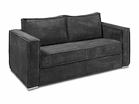 3-zits cab bank express in antracietgrijs ribfluwelen - bed met brede latten 140 cm - matras 22 cm - afbeelding 4 van  7