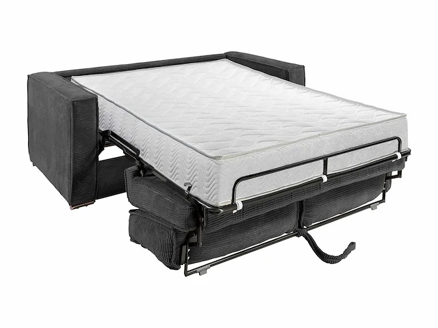 3-zits cab bank express in antracietgrijs ribfluwelen - bed met brede latten 140 cm - matras 22 cm - afbeelding 5 van  7
