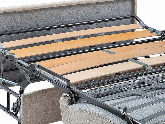 3-zits cab bank express in antracietgrijs ribfluwelen - bed met brede latten 140 cm - matras 22 cm - afbeelding 6 van  7