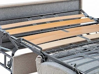 3-zits cab bank express in antracietgrijs ribfluwelen - bed met brede latten 140 cm - matras 22 cm - afbeelding 6 van  7