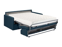 3-zits cab express in middernachtblauw fluweel - bed met brede latten 140 cm - matras 18 cm - afbeelding 1 van  8