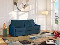 3-zits cab express in middernachtblauw fluweel - bed met brede latten 140 cm - matras 18 cm - afbeelding 2 van  8