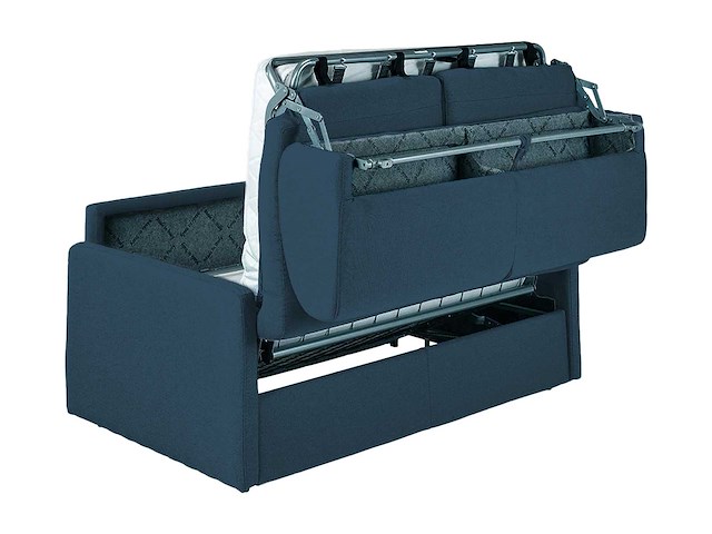 3-zits cab express in middernachtblauw fluweel - bed met brede latten 140 cm - matras 18 cm - afbeelding 6 van  8