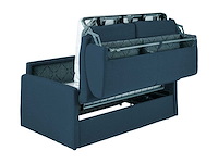 3-zits cab express in middernachtblauw fluweel - bed met brede latten 140 cm - matras 18 cm - afbeelding 6 van  8