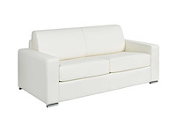 3-zits cabrio bank express wit buffaloleer - slaapruimte 140 cm - matras 22 cm met traagschuim - afbeelding 2 van  6