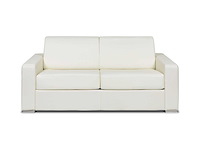 3-zits cabrio bank express wit buffaloleer - slaapruimte 140 cm - matras 22 cm met traagschuim - afbeelding 3 van  6