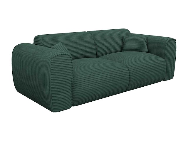 3-zits cabrio express bank in sparrengroen ribfluwelen - slaapt 140 cm - matrassen 16 cm traagschuim - afbeelding 4 van  7