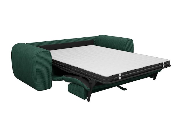 3-zits cabrio express bank in sparrengroen ribfluwelen - slaapt 140 cm - matrassen 16 cm traagschuim - afbeelding 5 van  7