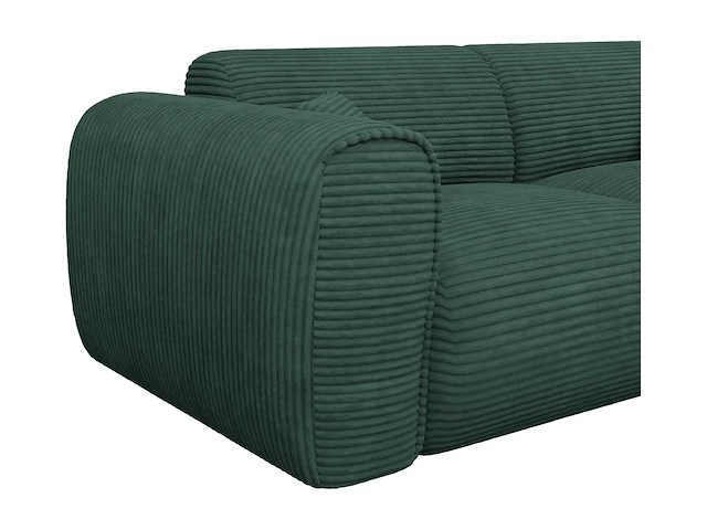 3-zits cabrio express bank in sparrengroen ribfluwelen - slaapt 140 cm - matrassen 16 cm traagschuim - afbeelding 6 van  7