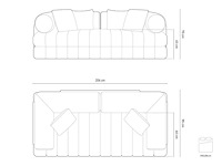 3-zits cabriolet fluwelen bank - donkergrijs - afbeelding 8 van  8