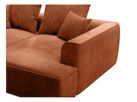 3-zits comfort bank met diepe stoel in terracotta ribfluwelen - afbeelding 4 van  6