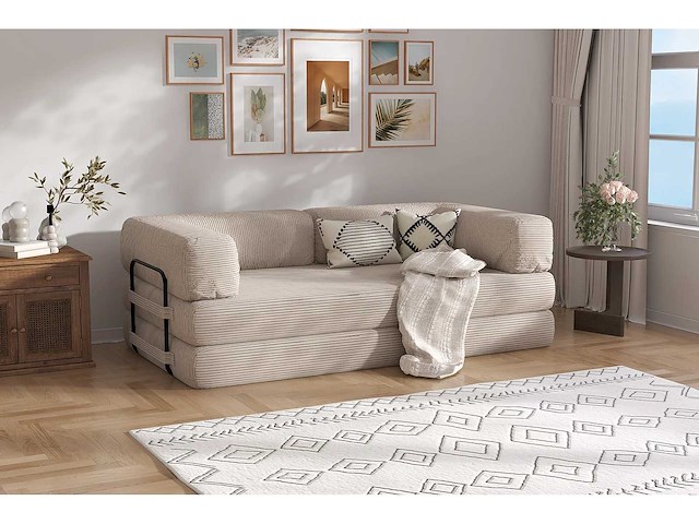 3-zits comfortabele bank - beige zijdoek - afbeelding 2 van  6