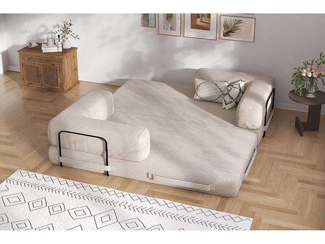 3-zits comfortabele bank - beige zijdoek - afbeelding 4 van  6