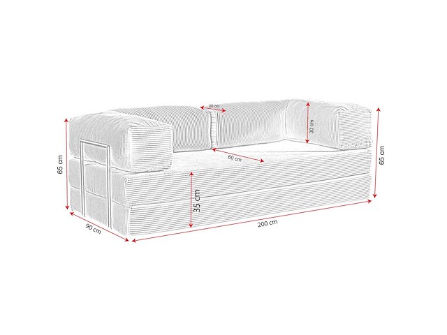 3-zits comfortabele bank - beige zijdoek - afbeelding 6 van  6