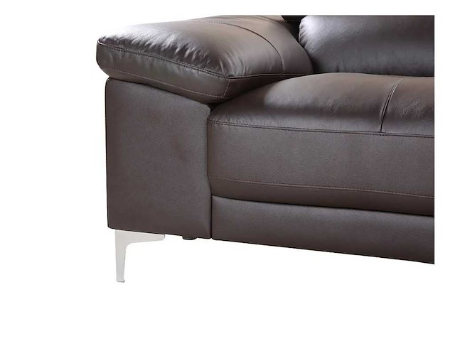 3-zits leren bank - bruin - afbeelding 4 van  6