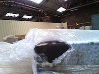 3-zits leren bank - bruin - afbeelding 7 van  8