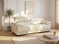 3-zits leren bank - ivory