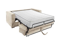 3-zits ombouwbank in beige ribfluwelen - bed met brede latten 140 cm - matras 22 cm