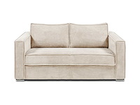 3-zits ombouwbank in beige ribfluwelen - bed met brede latten 140 cm - matras 22 cm - afbeelding 4 van  8