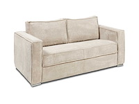 3-zits ombouwbank in beige ribfluwelen - bed met brede latten 140 cm - matras 22 cm - afbeelding 5 van  8