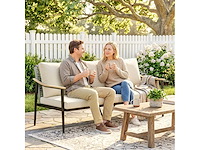 3-zits rattan tuinbank, loungebank met verwijderbare kussens - afbeelding 3 van  4