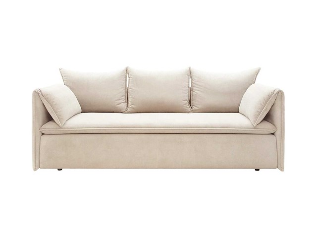 3-zits slaapbank in beige fijn geribd ribfluwelen - afbeelding 3 van  10