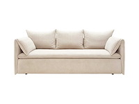 3-zits slaapbank in beige fijn geribd ribfluwelen - afbeelding 3 van  10