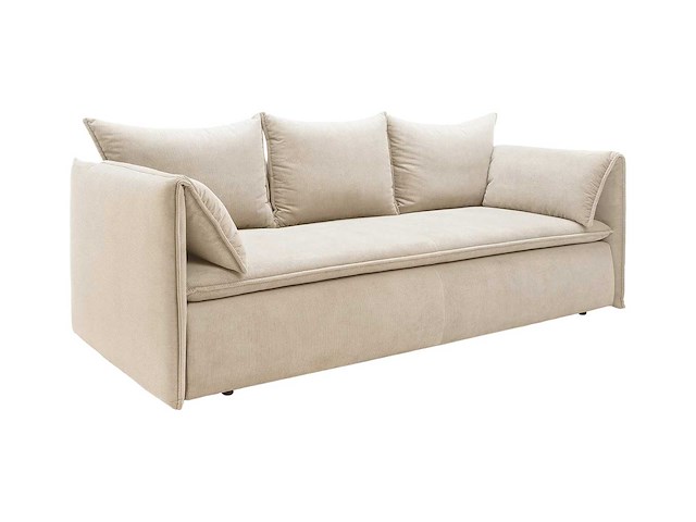 3-zits slaapbank in beige fijn geribd ribfluwelen - afbeelding 4 van  10