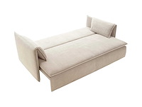 3-zits slaapbank in beige fijn geribd ribfluwelen - afbeelding 5 van  10