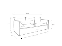 3-zits slaapbank in beige fijn geribd ribfluwelen - afbeelding 9 van  10