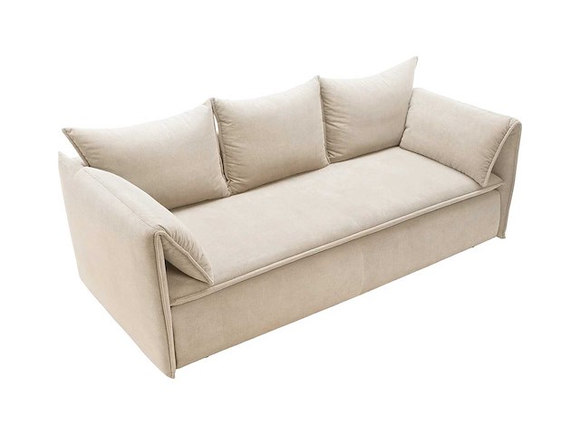 3-zits slaapbank in beige fijn geribd ribfluwelen - afbeelding 10 van  10