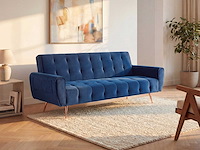 3-zits slaapbank slaapbank in fluweel - koninklijk blauw - afbeelding 1 van  3