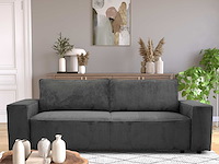 3-zitsbank josh - 239x86x85cm - met opbergruimte - antraciet ribfluweel - afbeelding 1 van  7