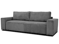 3-zitsbank josh - 239x86x85cm - met opbergruimte - antraciet ribfluweel - afbeelding 2 van  7