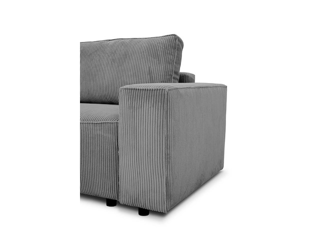 3-zitsbank josh - 239x86x85cm - met opbergruimte - antraciet ribfluweel - afbeelding 3 van  7