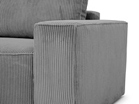 3-zitsbank josh - 239x86x85cm - met opbergruimte - antraciet ribfluweel - afbeelding 3 van  7