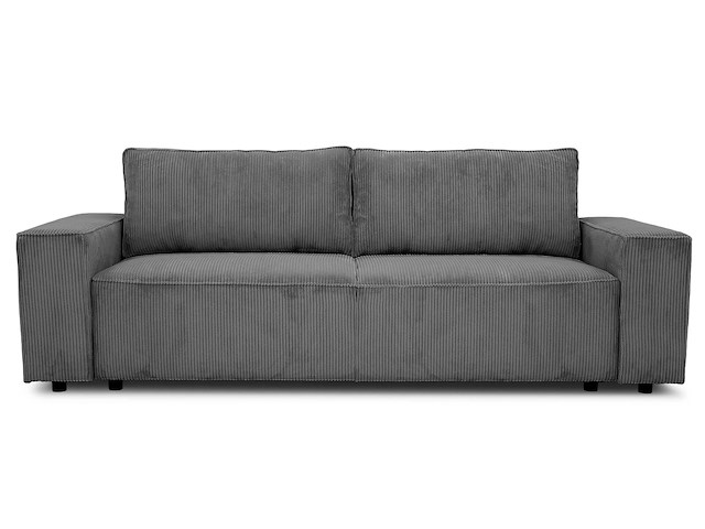 3-zitsbank josh - 239x86x85cm - met opbergruimte - antraciet ribfluweel - afbeelding 5 van  7