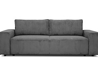 3-zitsbank josh - 239x86x85cm - met opbergruimte - antraciet ribfluweel - afbeelding 5 van  7