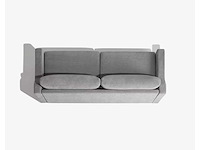 3-zitter bank - cabrio met 18 cm matras - grijze stof - afbeelding 4 van  6