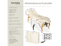 3-zone vouwbare draagbare massagetafel - beige - afbeelding 7 van  8