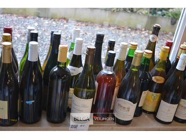 ±30 flessen diverse wijnsoorten - afbeelding 2 van  3