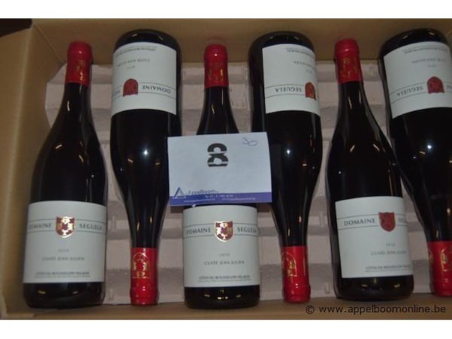 30 rode flessen wijn domaine seguela cuvée jean julien 2010, côtes du roussillon villages appellation protégée, 750ml - afbeelding 1 van  2