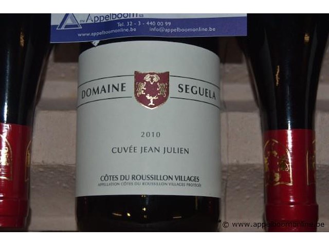 30 rode flessen wijn domaine seguela cuvée jean julien 2010, côtes du roussillon villages appellation protégée, 750ml - afbeelding 2 van  2