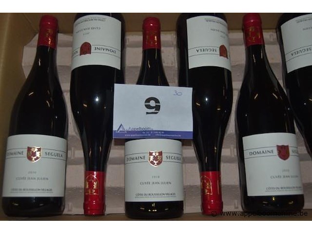 30 rode flessen wijn domaine seguela cuvée jean julien 2010, côtes du roussillon villages appellation protégée, 750ml - afbeelding 1 van  3