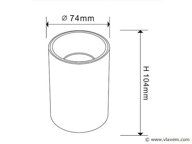 30 x downlight fitting – opbouwarmatuur – gu10 – cilindrisch – wit/bruin - afbeelding 2 van  3