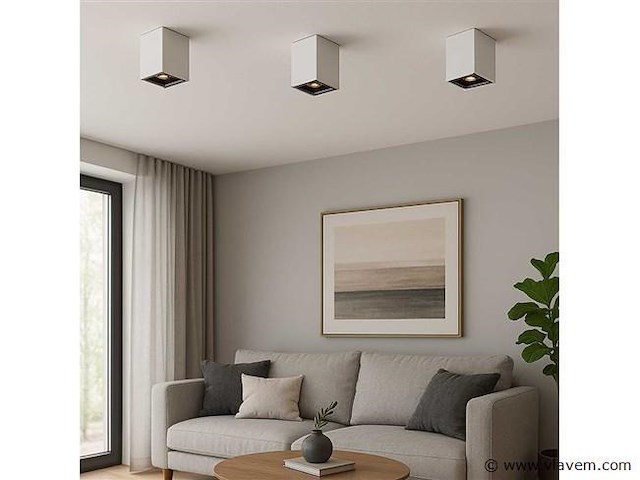 30 x downlight fitting – opbouwarmatuur – gu10 – vierkant – wit/bruin - afbeelding 1 van  4