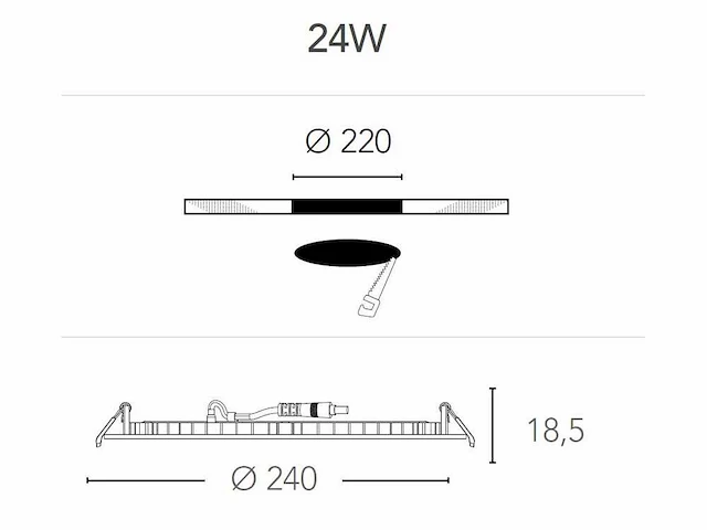 30 x intec slim led inbouwspots 24 watt nikkel - afbeelding 3 van  9